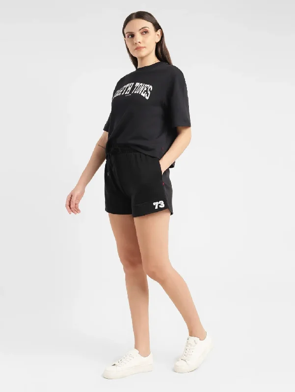 Comfortable Series Women's High Rise Black Relaxed Fit Shorts