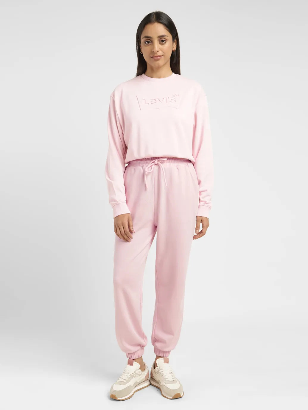 Denim Design Women's High Rise Pink Regular Fit Joggers