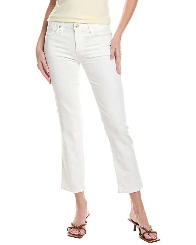 High-quality Fabrics HUDSON Jeans Nico Mid-Rise White Straight Ankle Jean