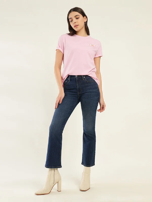 Comfortable And Casual Women's High Rise 725 Slim Bootcut Fit Blue Jeans