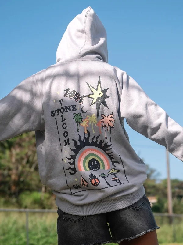 Fashion Selection Truly Stoked Boyfriend Pullover Sweatshirt - Moonbeam