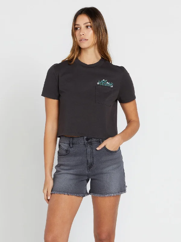 Avant-garde Design Pocket Dial Tee - Vintage Black