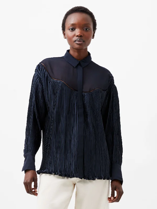 Outdoor Trend Crina Crinkle Satin Georgette Mix Shirt
