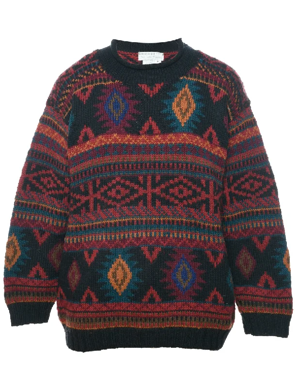 Exquisite Tailoring Aztec Print Jumper - M