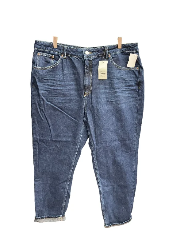Fashionable Ease Blue Denim Jeans Boyfriend Top Shop, Size 18
