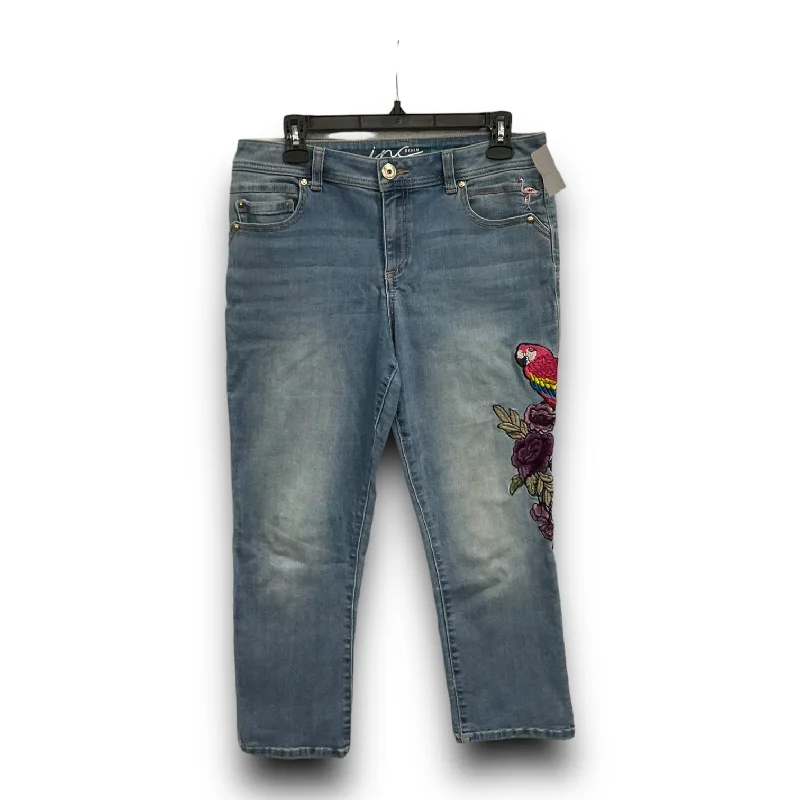 Simple Solid Color Blue Denim Jeans Cropped Inc, Size 6