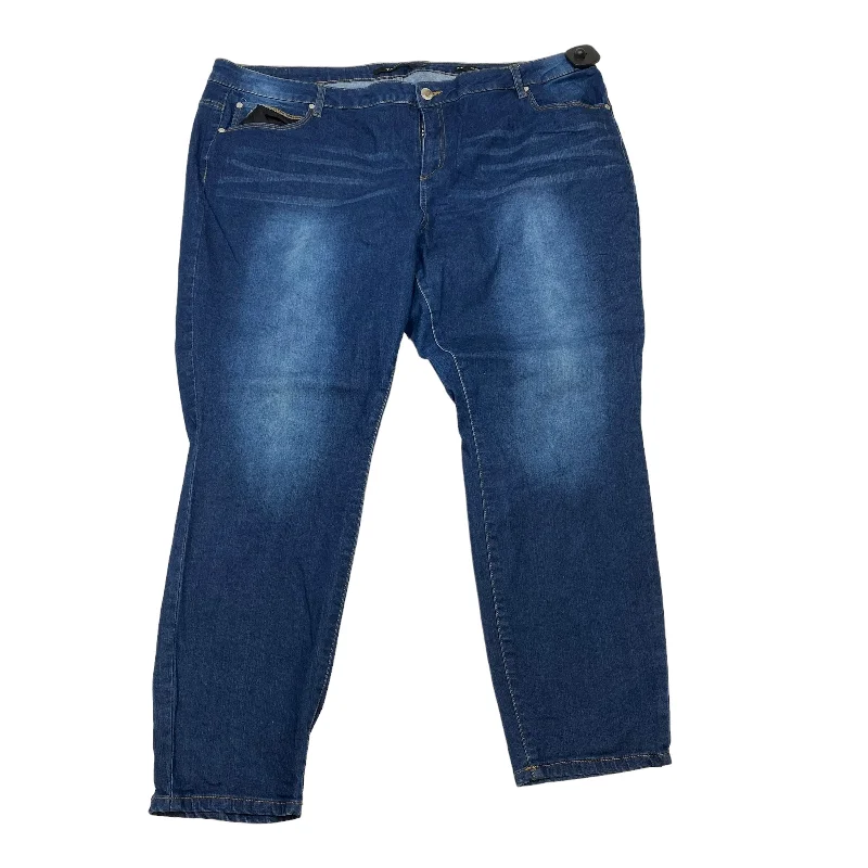 Trendy Items Blue Denim Jeans Cropped Tahari By Arthur Levine, Size 24