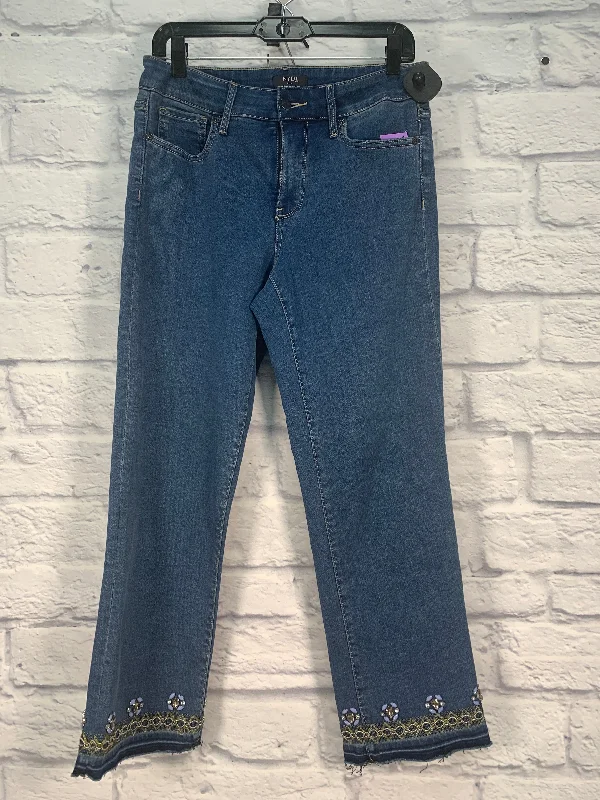 Retro Design Blue Denim Jeans Straight Chicos, Size 8