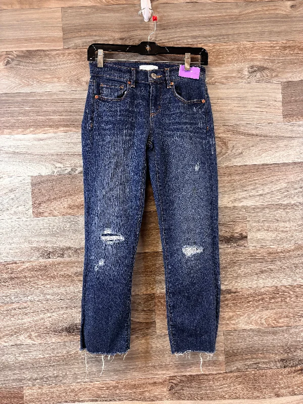 Blue Denim Jeans Straight Loft, Size 0