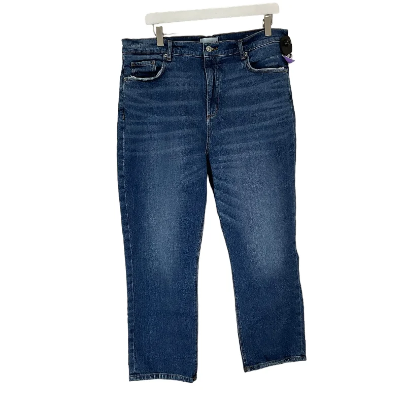 Fashion Design Blue Denim Jeans Straight Loft, Size 14