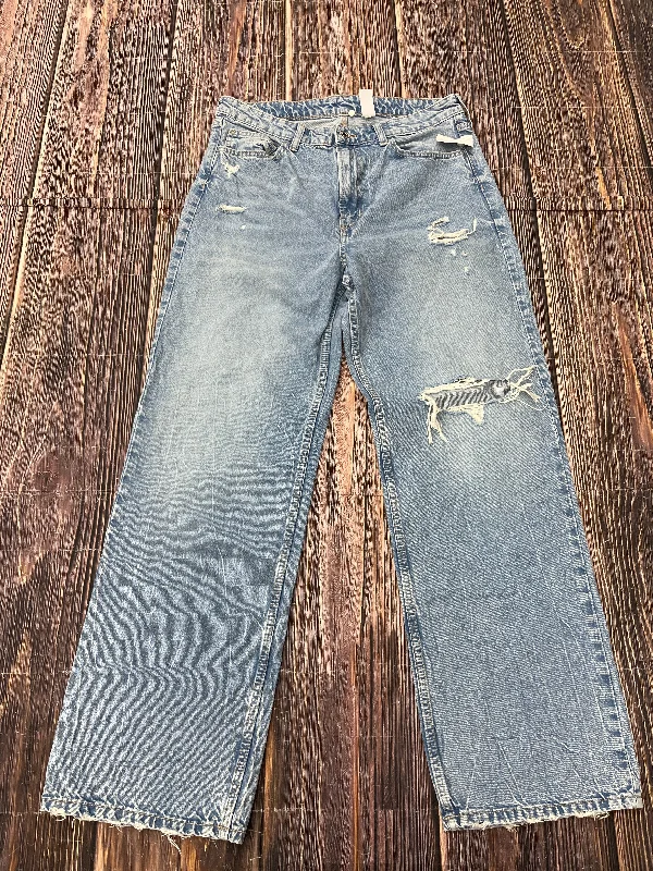 Fresh And Natural Blue Denim Jeans Wide Leg H&m, Size 14