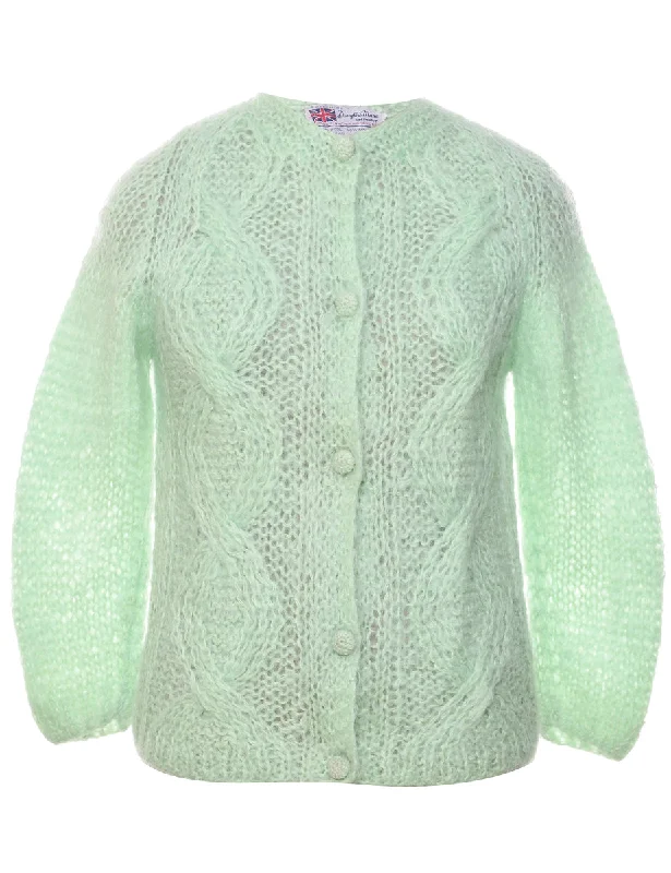 Fresh And Elegant Cable Knit Cardigan - S