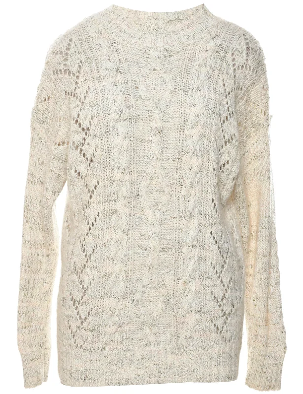 Fashion Classic Cable Knit Jumper - M