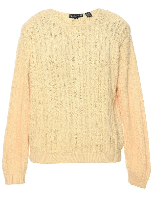 Comfortable And Casual Cable Knit Jumper - S