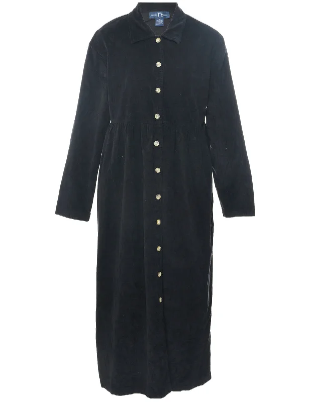 Comfy Dress Corduroy Shirt Dress - M