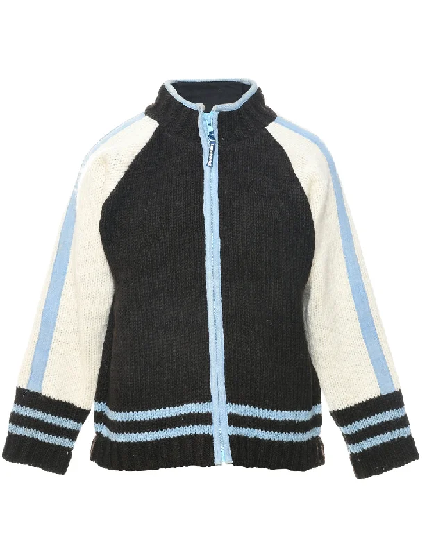 Tropical Style Dark Brown Cardigan - M