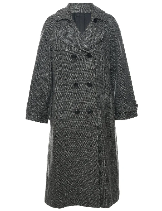 Free And Comfortable Double Breasted Wool Coat - M