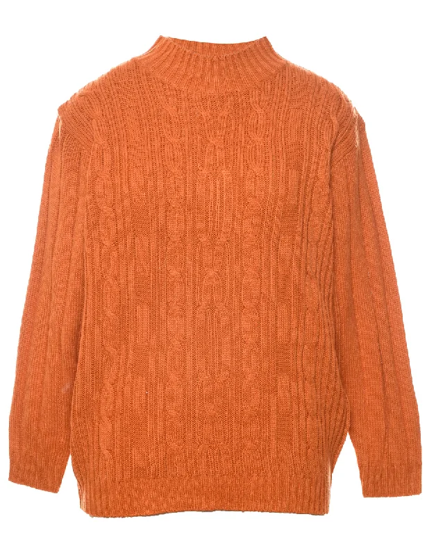 Thin Design Haband Cable Knit Jumper - L