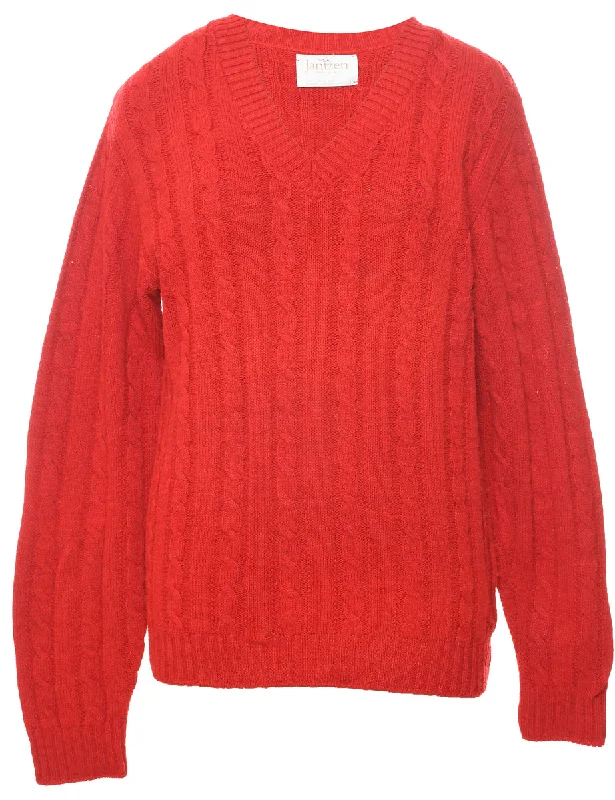 Tropical Style Jantzen Cable Knit Jumper - L