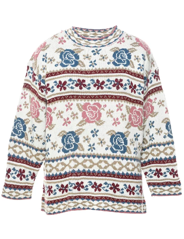 Simple Matching Joule Floral Knit Jumper - L