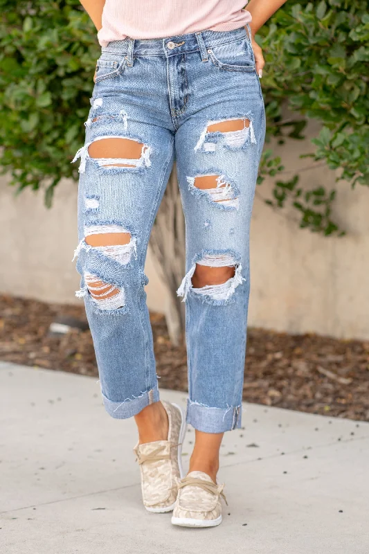 Exclusive Customization Kenney Mid Rise Ripped Boyfriend