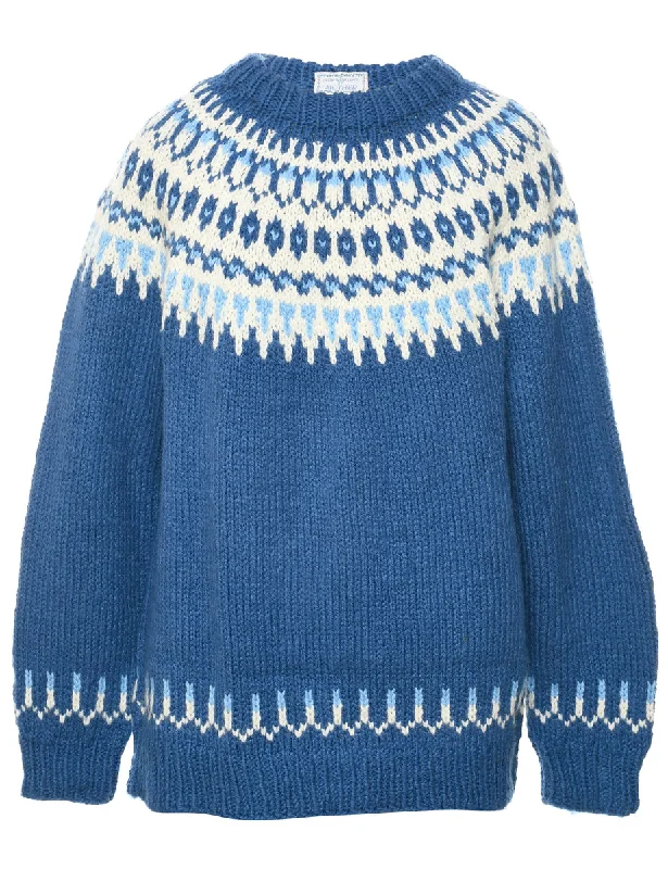 Personalized Design Nordic Blue Jumper - XL