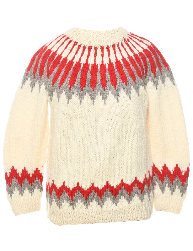 Relaxed Style Nordic Jumper - L