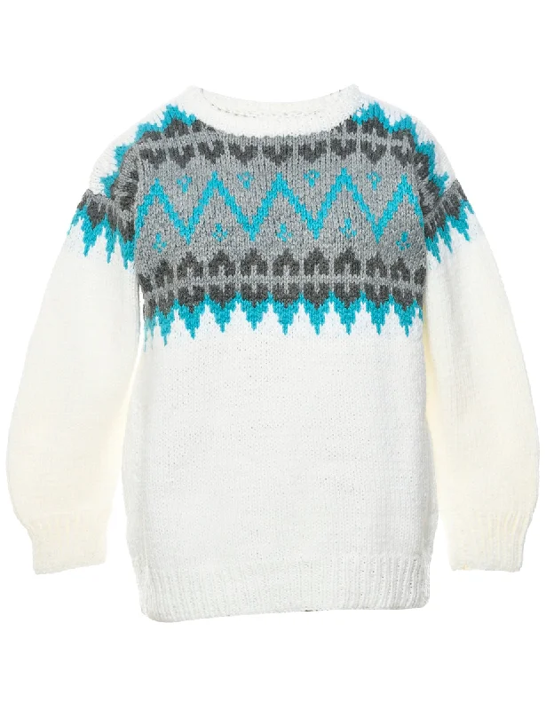 Summer Comfort Nordic White Jumper - M