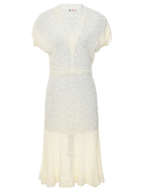 Sporty Wear Off White Jumper Dress - M