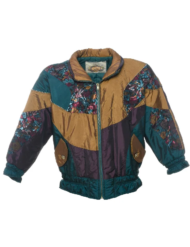 Elegant Design Patchwork Ski Jacket - S