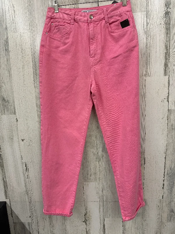 Warm Chic Pink Jeans Wide Leg Zara, Size 6