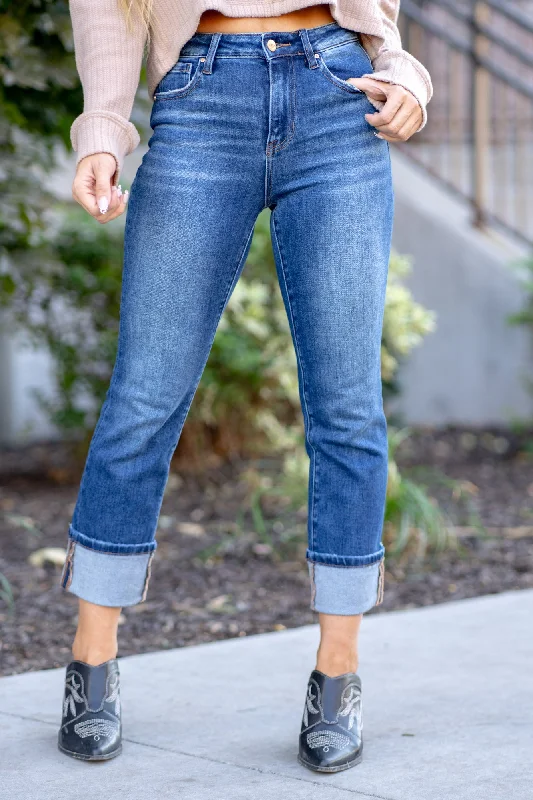 Fashion Must-have Crisp Air High Rise Cuffed Straight Leg Regular & Plus Sizes