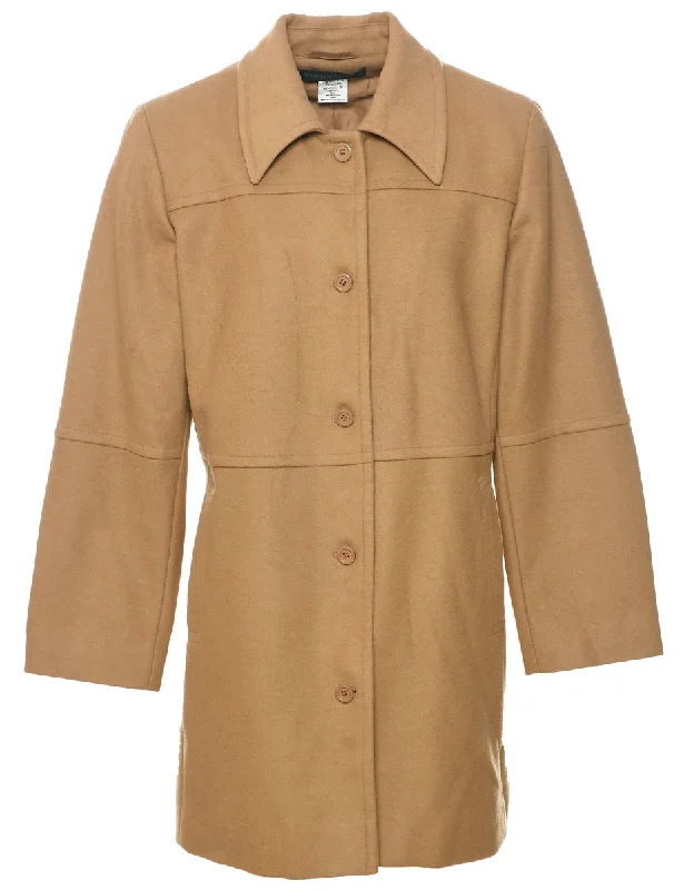 Trendy Comfort Wear Single Breasted Wool Coat - L