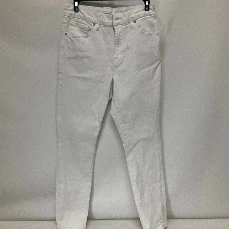 Hooded design White Denim Jeans Skinny Good American, Size 8
