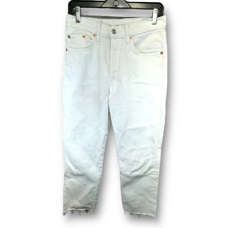 Light Layers White Jeans Flared Mng, Size 4