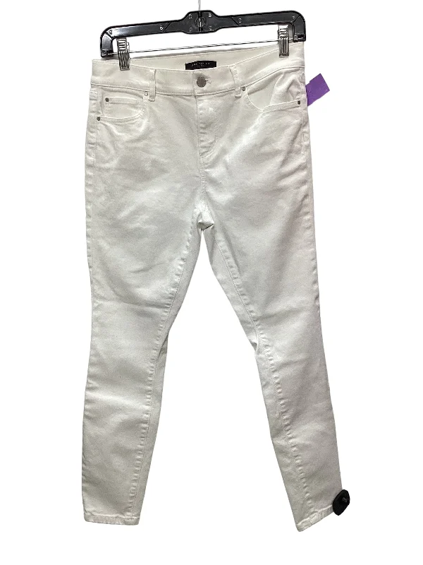 Ultra-lightweight White Jeans Skinny Ann Taylor, Size Petite   S