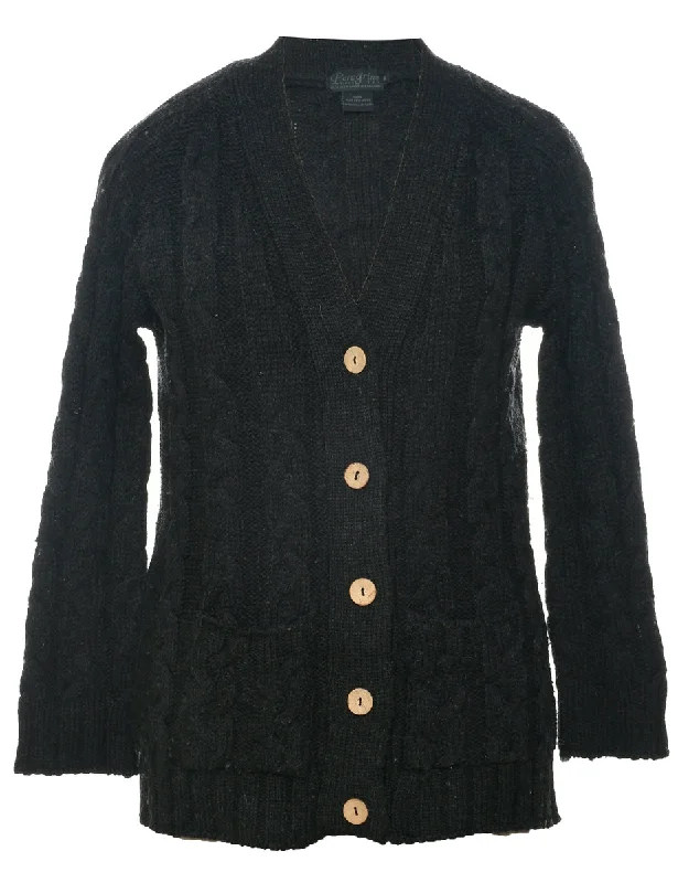 Fashion And Simplicity Wool Cable Knit Cardigan - M