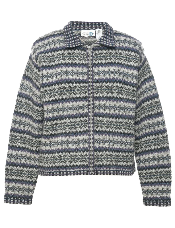 Free And Casual Wool Nordic Cardigan - L