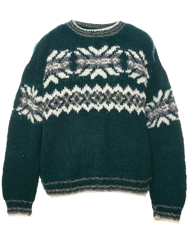 New Design Wool Nordic Jumper - L