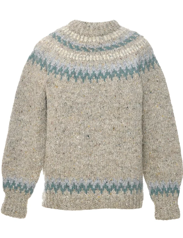 Celebrity Must-have Wool Nordic Jumper - L