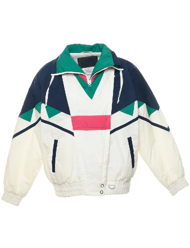 Fashion Design Zip Front Jacket - M