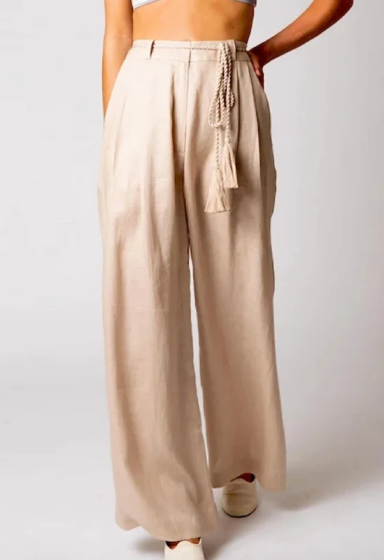 Ainsley Linen Pant In Marine Blue