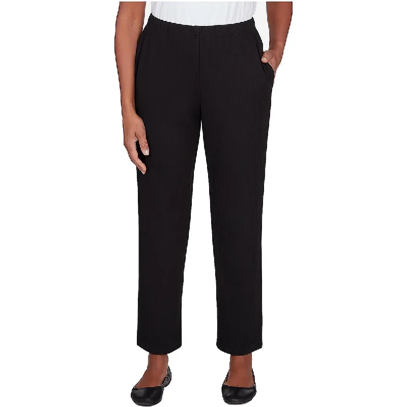 Lace Design Alfred Dunner Womens Classic Fit Comfort Waist Straight Leg Pants