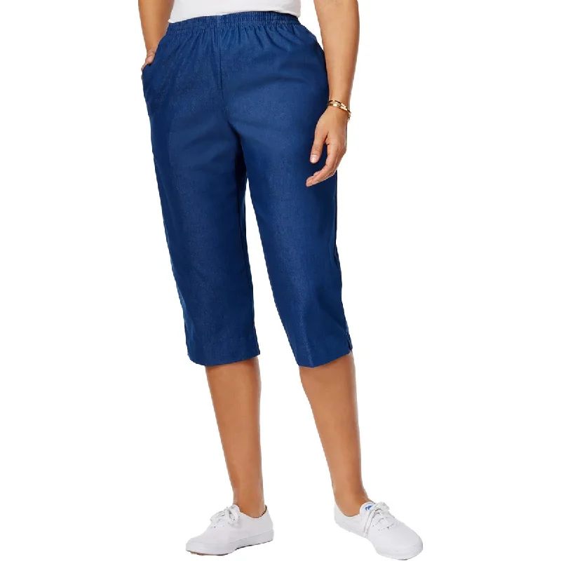 Fashion And Simplicity Alfred Dunner Womens Denim Cropped Capri Pants