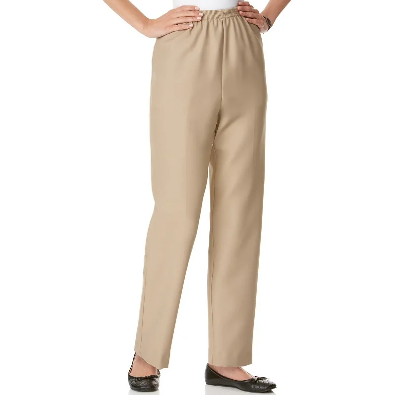 Urban Comfort Alfred Dunner Womens Petites Mid Rise Work Wear Straight Leg Pants