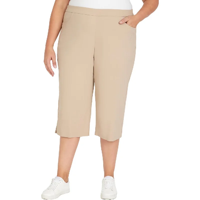 Celebrity Style Alfred Dunner Womens Plus Tummy Slimming Rayon Capri Pants