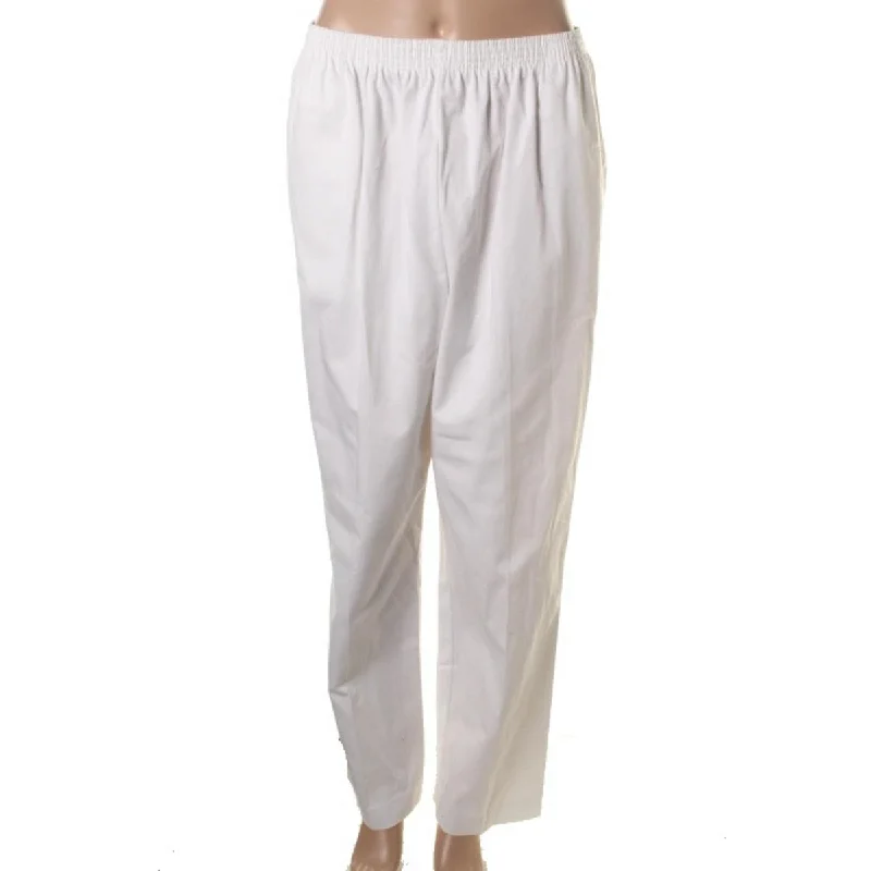 Cozy Fit Wear Alfred Dunner Womens Twill Office Straight Leg Pants