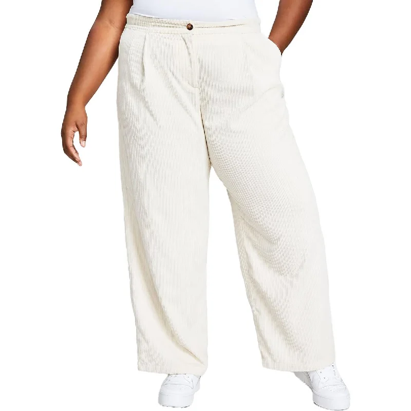 Moisture wicking And Now This Womens Plus Corduroy Pleated Trouser Pants