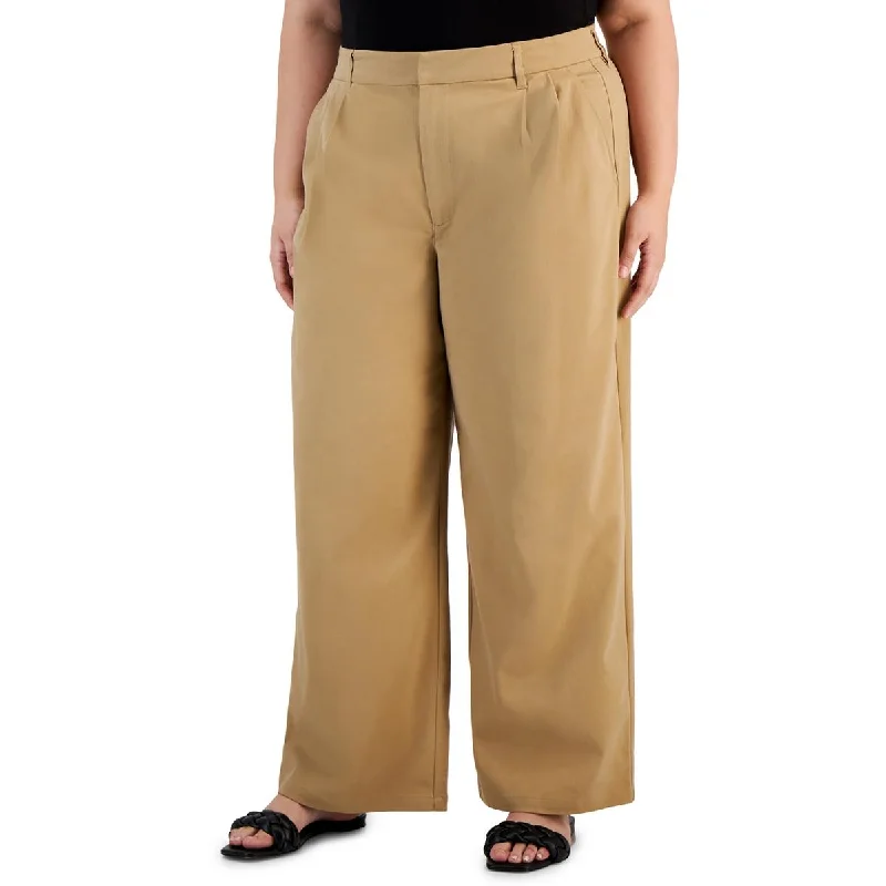 Relaxed Fit And Now This Womens Plus High Rise Work Wear Dress Pants