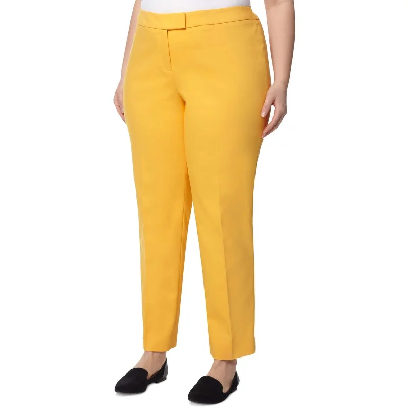 Noble Temperament Anne Klein Womens Plus Bowie Flat Front Office Straight Leg Pants